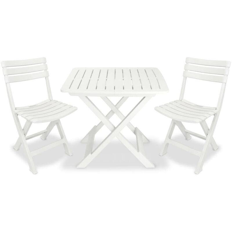 Set da Bistrot 3 pz in Plastica Bianco - Vidaxl