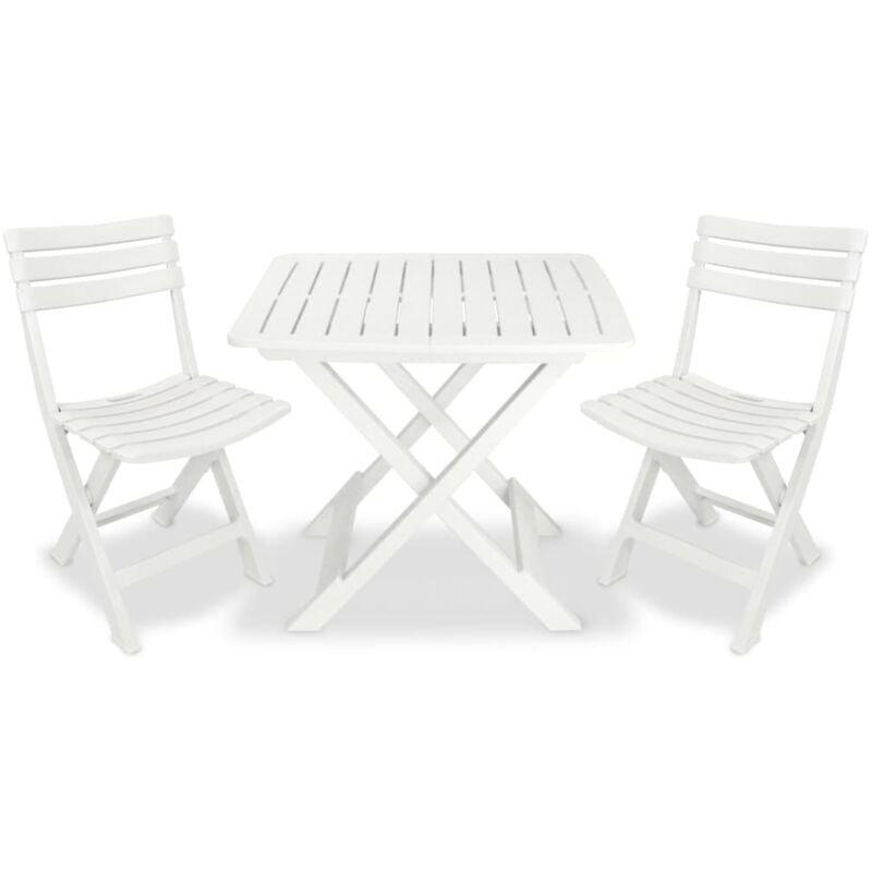 Set da Bistrot 3 pz in Plastica Bianco Vidaxl 8403