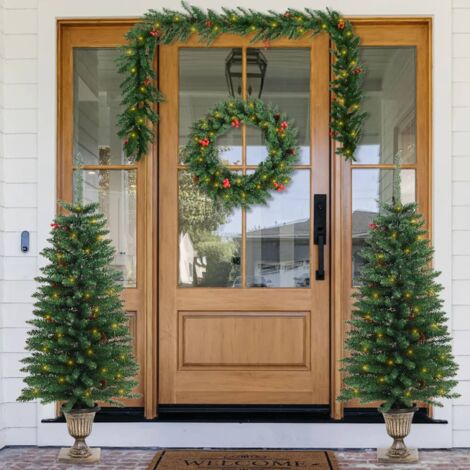 vidaXL Set Alberi di Natale Artificiali con LED - Verde - 120 cm
