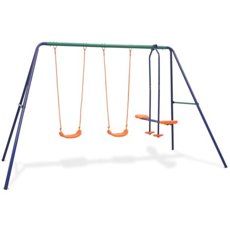 vidaXL Set Altalene con 4 Sedili Arancione