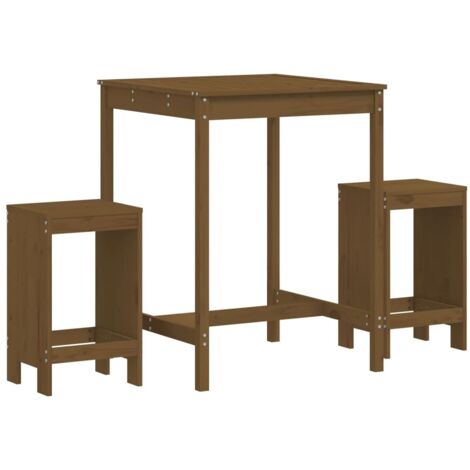 vidaXL Set Bar da Giardino 3 pz ambra in Legno Massello di Pino