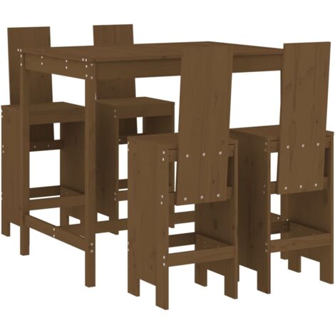 vidaXL Set Bar da Giardino 5 pz ambra in Legno Massello di Pino