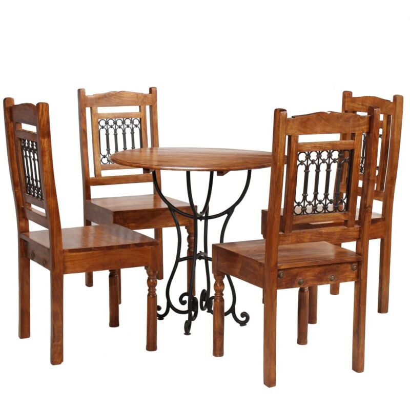 

vidaXL Madera Acacia Acabado Sheesham Juego de Comedor 5 Piezas Modelo 1 - Marrón