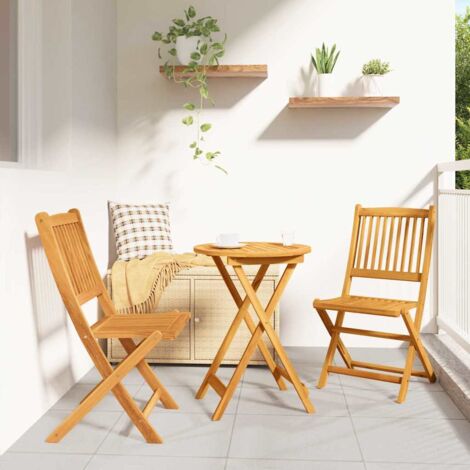 vidaXL Set Bistro da Giardino 3 pcs Marrone legno massello di acacia