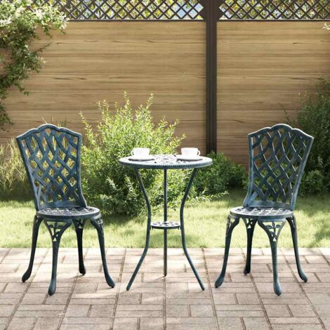 vidaXL Set Bistro da Giardino 3 pcs Verde Alluminio