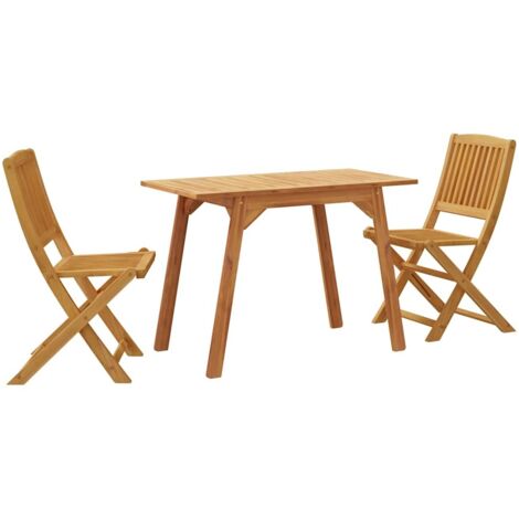vidaXL Set da balcone 3 pz in Legno Massello di Acacia