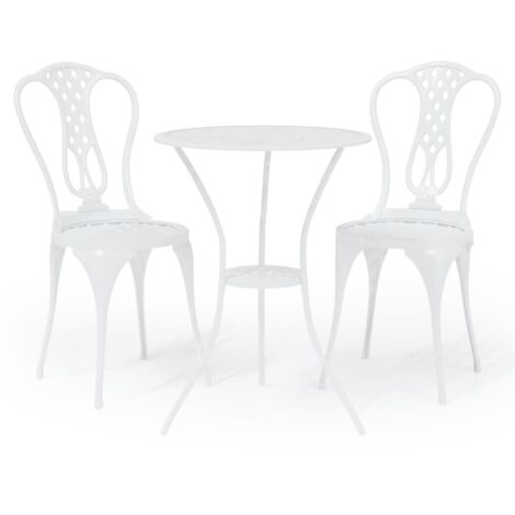 vidaXL Set da Bar 3 pz in Alluminio Pressofuso Bianco