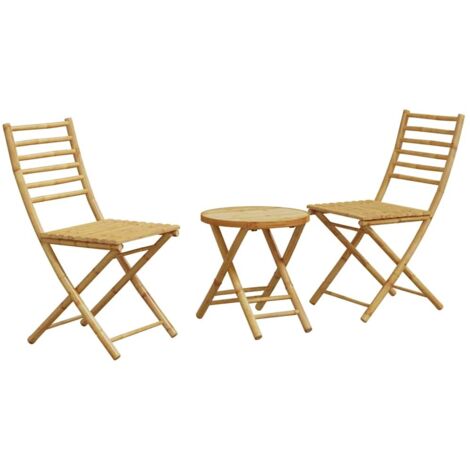 vidaXL Set da Bistrò 3 pz in Bambù