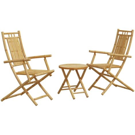 vidaXL Set da Bistrò 3 pz in Bambù