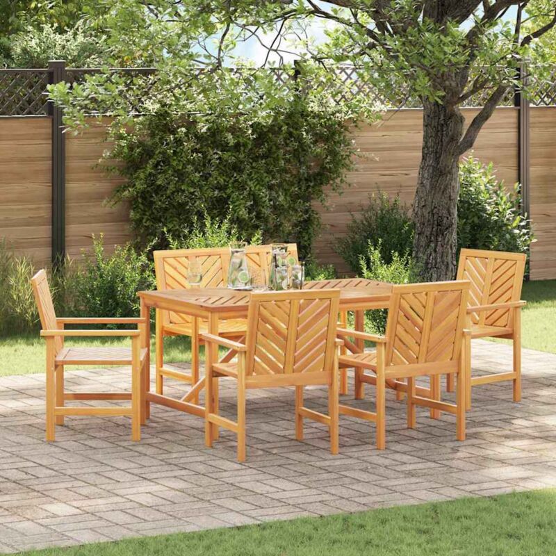 Vidaxl Set Da Pranzo Per Giardino 6 Pcs Marrone 150 X 90 X 74 Cm