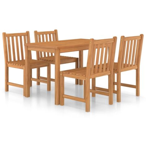 vidaXL Set da pranzo da giardino 5 pz 120x70 cm in legno massello di teak
