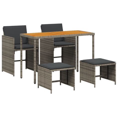 vidaXL Set da Pranzo da Giardino 5 pz con Cuscini in Polyrattan