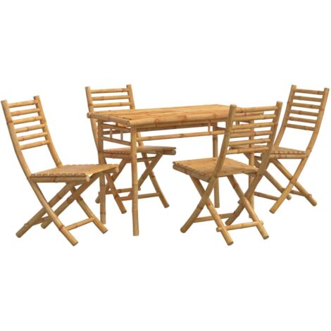 vidaXL Set da Pranzo da Giardino 5 pz in Bambù