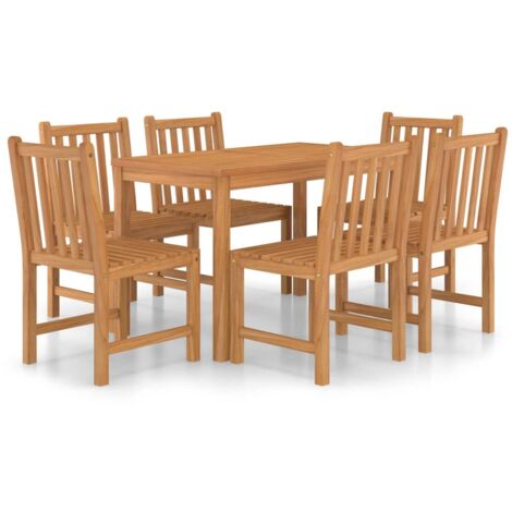 vidaXL Set da pranzo da giardino 7 pz 120x70 cm in legno massello di teak