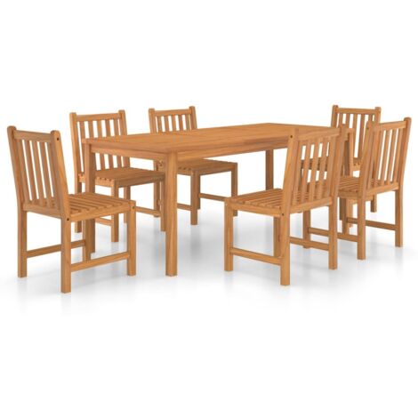 vidaXL Set da pranzo da giardino 7 pz 180x90 cm in legno massello di teak