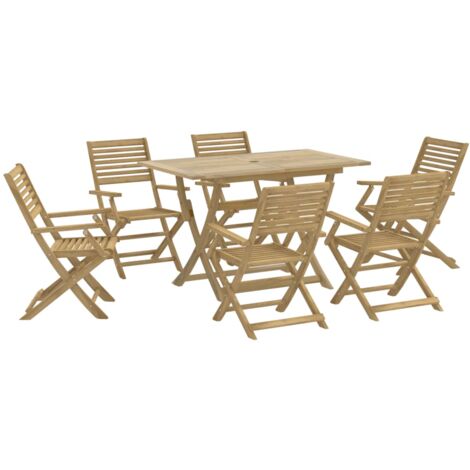vidaXL Set da Pranzo da Giardino 7 pz in Legno Massello di Acacia