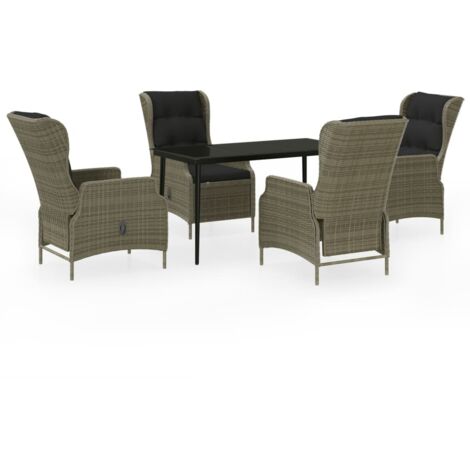 vidaXL Set da Pranzo da Giardino Marrone