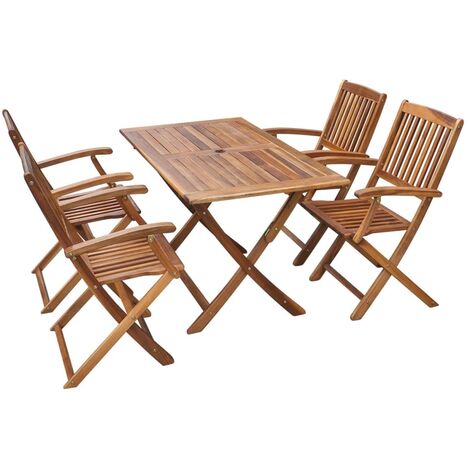 vidaXL Legno di Acacia Tavolo da Esterno Pieghevole Naturale Arredo Giardino