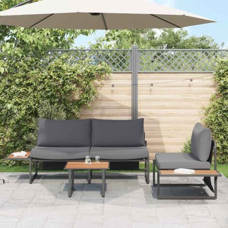 vidaXL Set da Pranzo per Giardino 3 pcs Antracite Acciaio