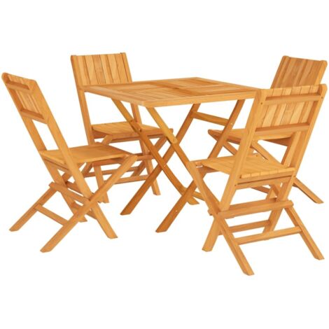 vidaXL Set da Pranzo per Giardino 5 pz in Legno Massello di Teak