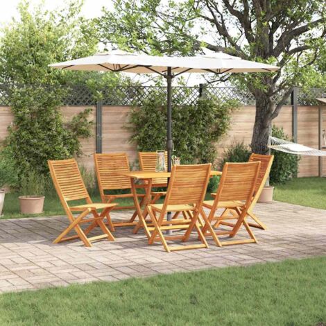 vidaXL Set da Pranzo per Giardino 7 pcs Marrone