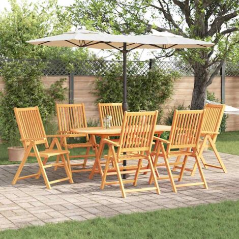 vidaXL Set da Pranzo per Giardino 7 pcs Marrone