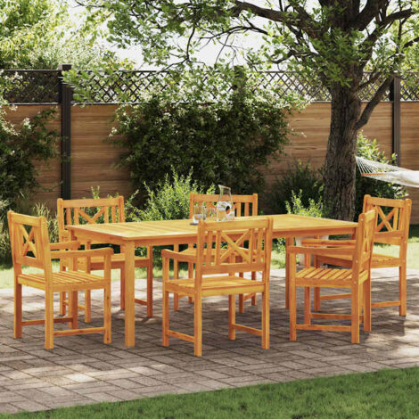 vidaXL Set da Pranzo per Giardino 7 pcs Marrone