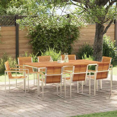 vidaXL Set da Pranzo per Giardino 9 pcs