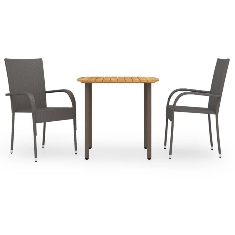 

Set de comedor de jardín 3 pzas ratán sintético marrón - Marrón - Vidaxl