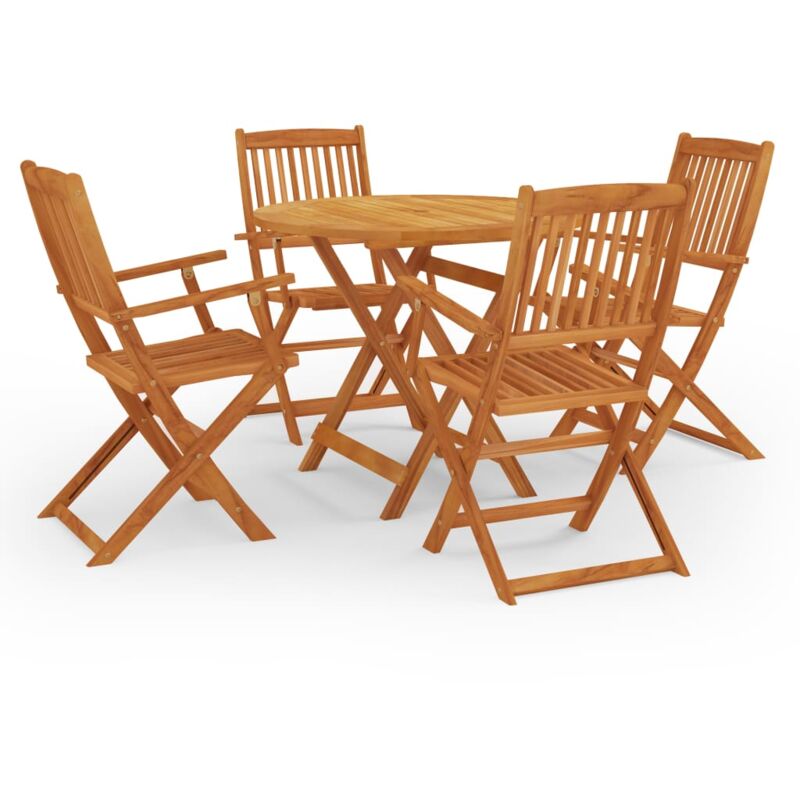 

Set de comedor de jardín plegable 5 pzas madera eucalipto - Marrón - Vidaxl