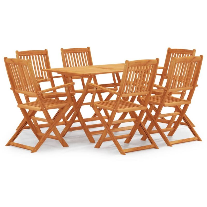 

Set de comedor de jardín plegable 7 pzas madera eucalipto - Marrón - Vidaxl