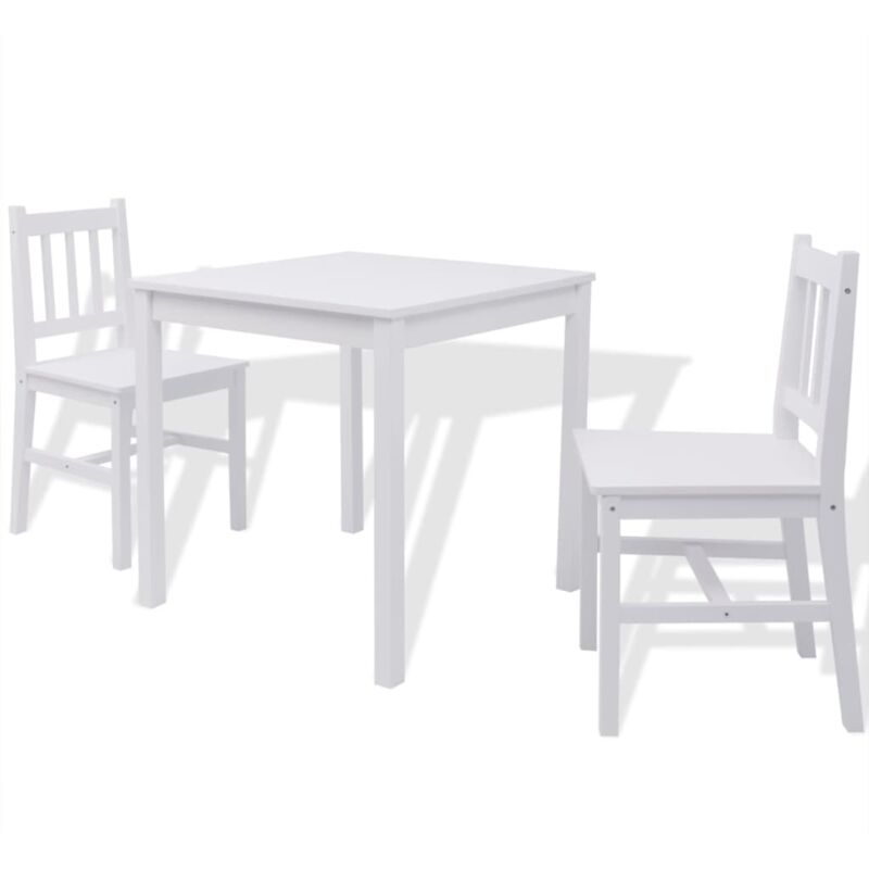 

vidaXL Madera de Pino Conjunto de Comedor 3 Piezas Blanco - Blanco