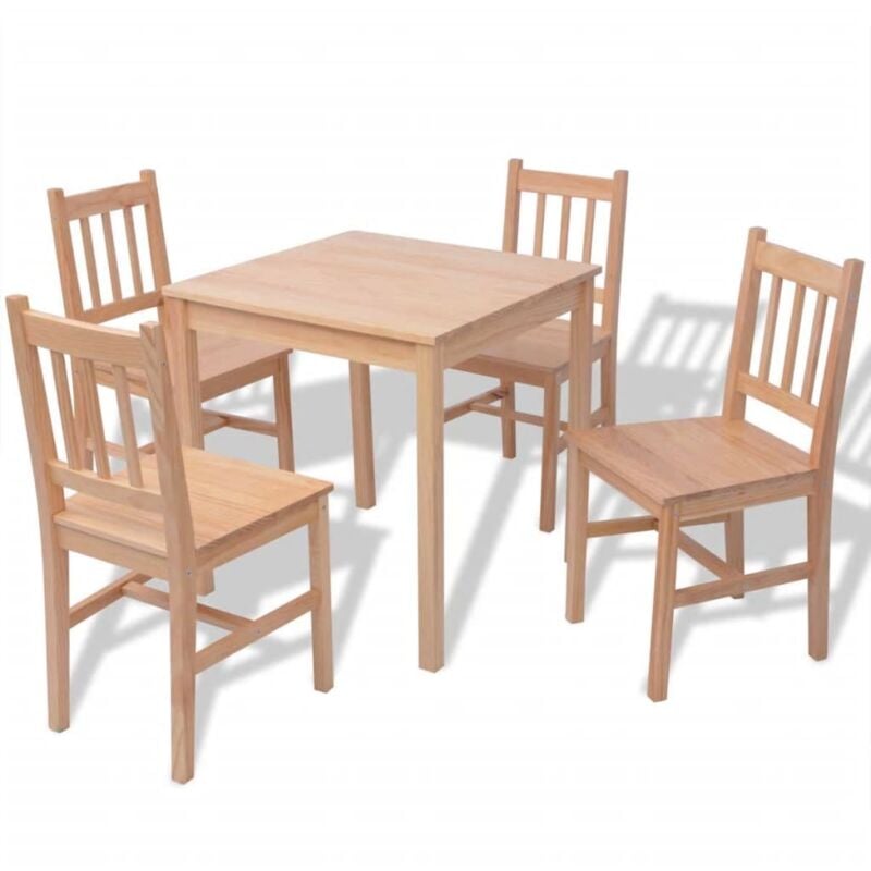 

vidaXL Madera de Pino Conjunto de Comedor 5 Piezas Marrón - Marrón