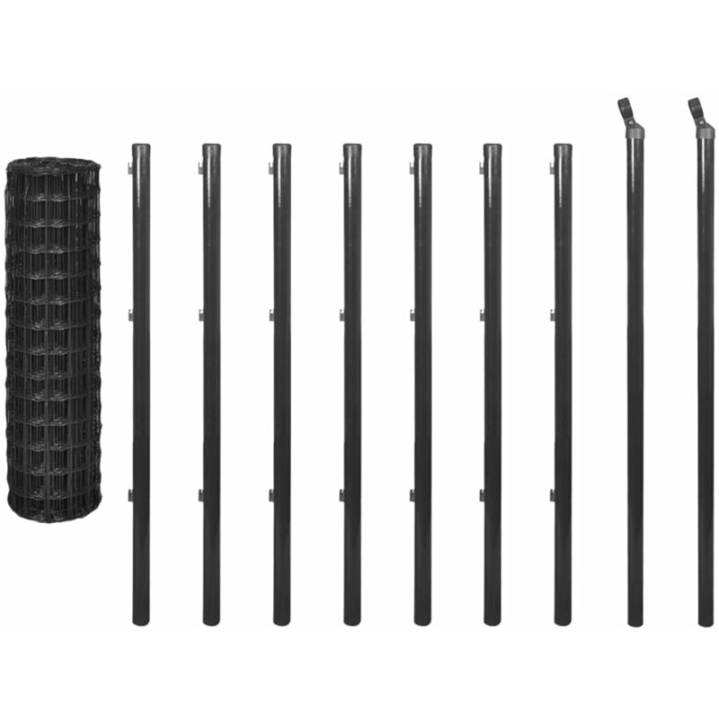 

Set de Euro Valla Acero Gris 10x1.0 m - Gris - Vidaxl
