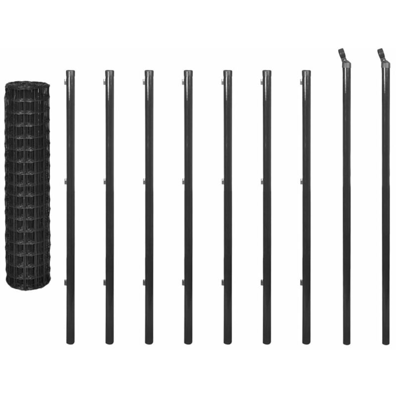 

Set de Euro Valla Acero Gris 10x1.2 m - Gris - Vidaxl