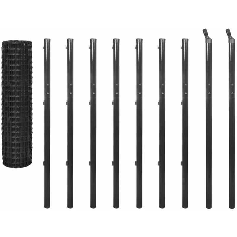 

vidaXL Set de Euro Valla Acero Gris 10x1.7 m - Gris