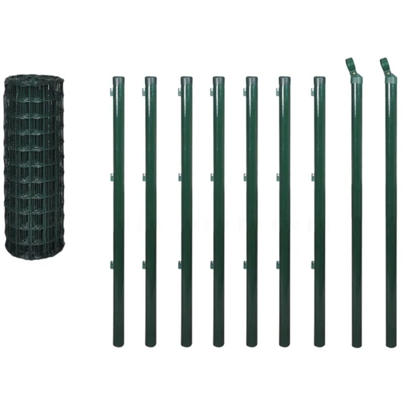 

Set de Euro Valla Acero Verde 10x1.5 m - Verde - Vidaxl
