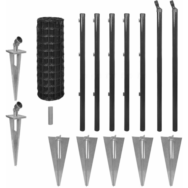 

vidaXL Euro Valla de acero gris 10x0,8 m - Gris