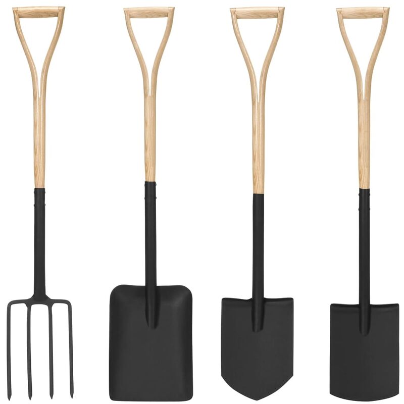 

vidaXL Set de herramientas de jardín 4 pzas agarre YD madera fresno