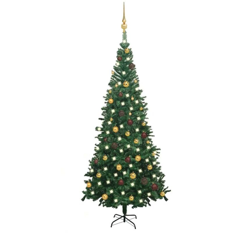 

Set de medio árbol de Navidad artificial LED bola L verde 240cm - Vidaxl