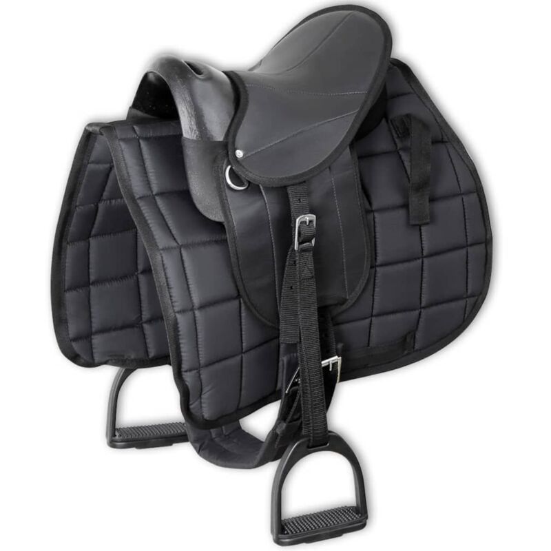 

vidaXL Set de montura de pony 10' negro - Negro