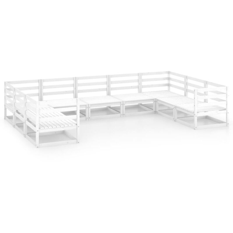 

Vidaxl - Set de mueble de jardín de 9 piezas madera maciza de pino - Blanco