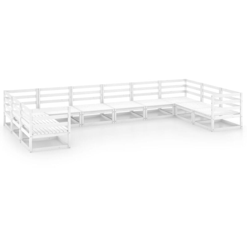 

Vidaxl - Set de Mueble de jardín de 10 piezas madera maciza pino - Blanco