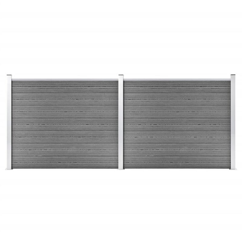 

vidaXL Set de panel de valla WPC gris 353x146 cm - Gris