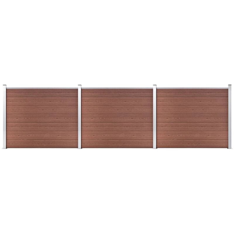 

vidaXL Set de panel de valla WPC marrón 526x146 cm - Marrón