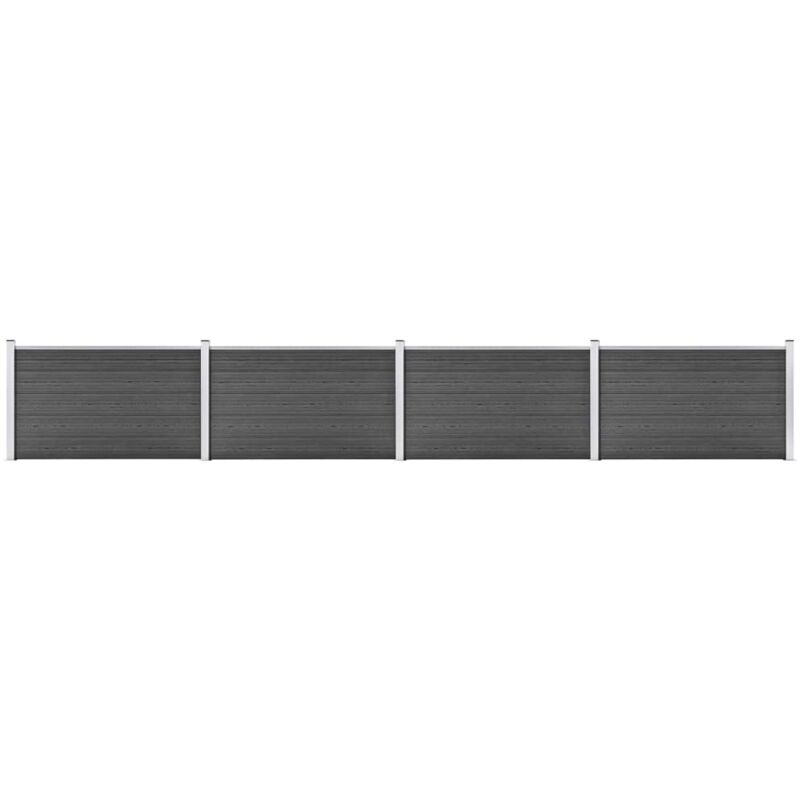 

Vidaxl - Set de paneles de valla WPC negro 699x105 cm - Negro