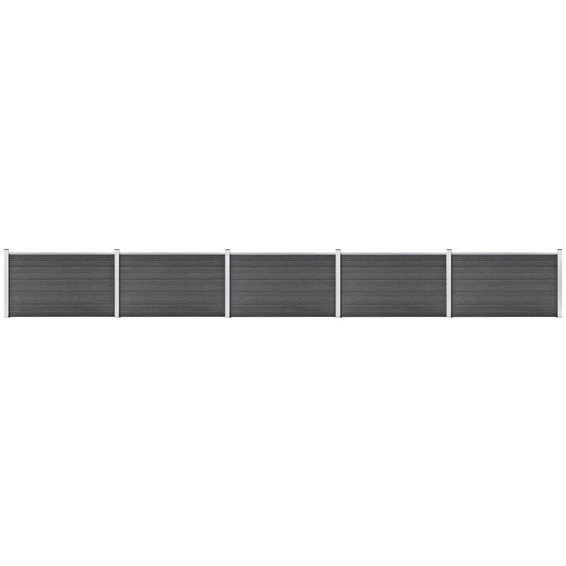 

Vidaxl - Set de paneles de valla WPC negro 872x105 cm - Negro