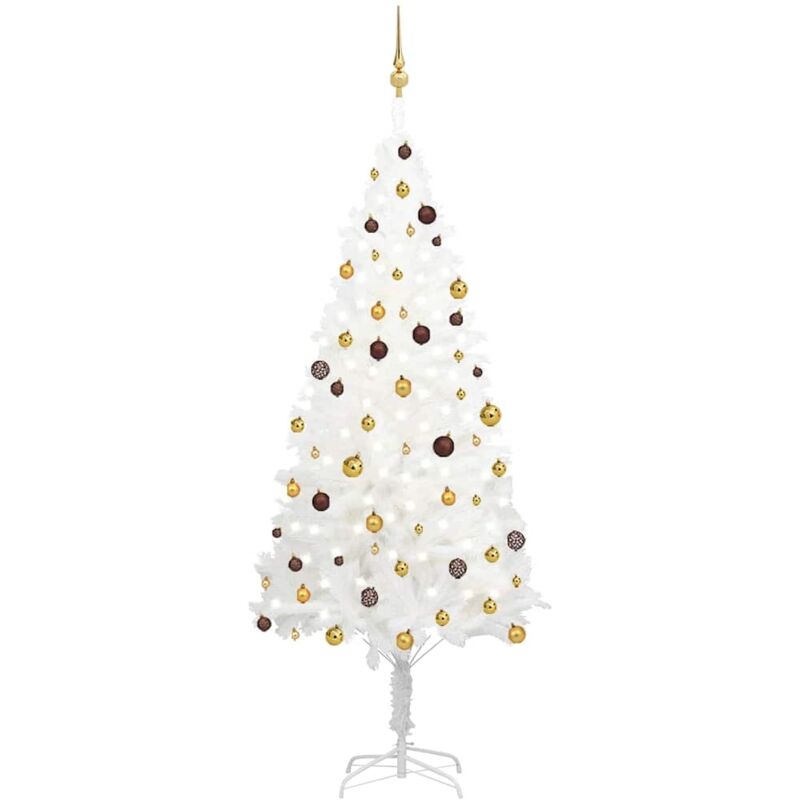 

Set de árbol de Navidad artificial con LED y bolas blanco 240 cm - Vidaxl