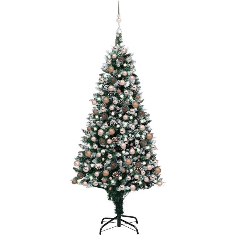 

Set de árbol de Navidad artificial con LED y bolas piñas 210 cm - Vidaxl