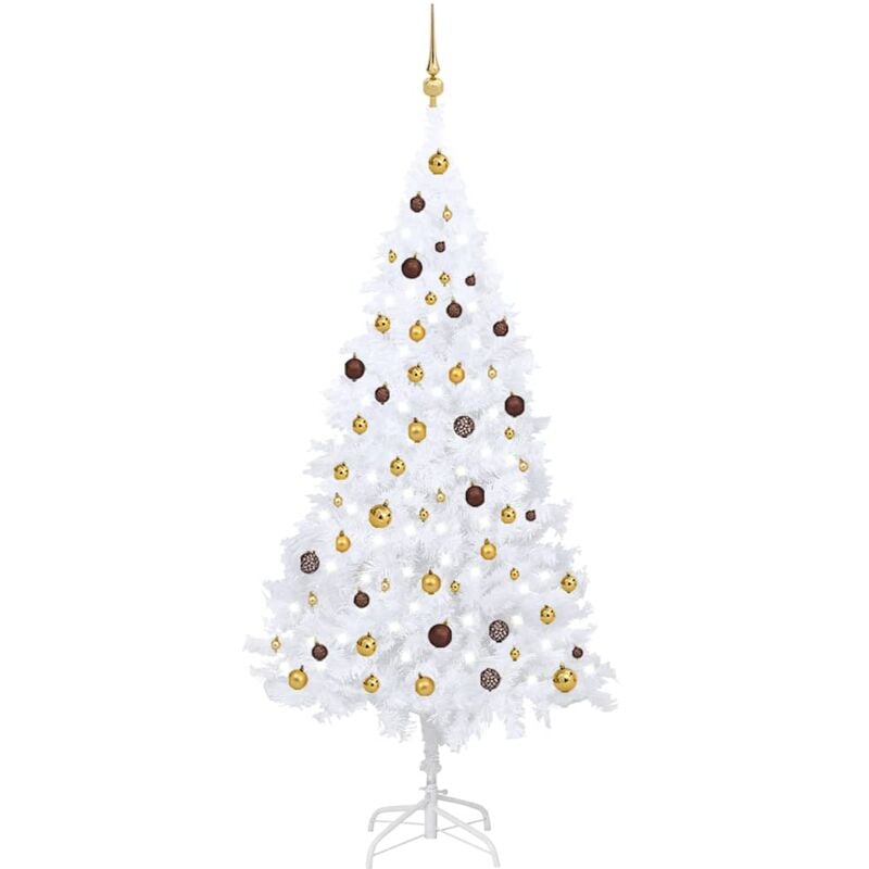 

Set de árbol de Navidad artificial LED y bolas PVC blanco 210cm - Vidaxl